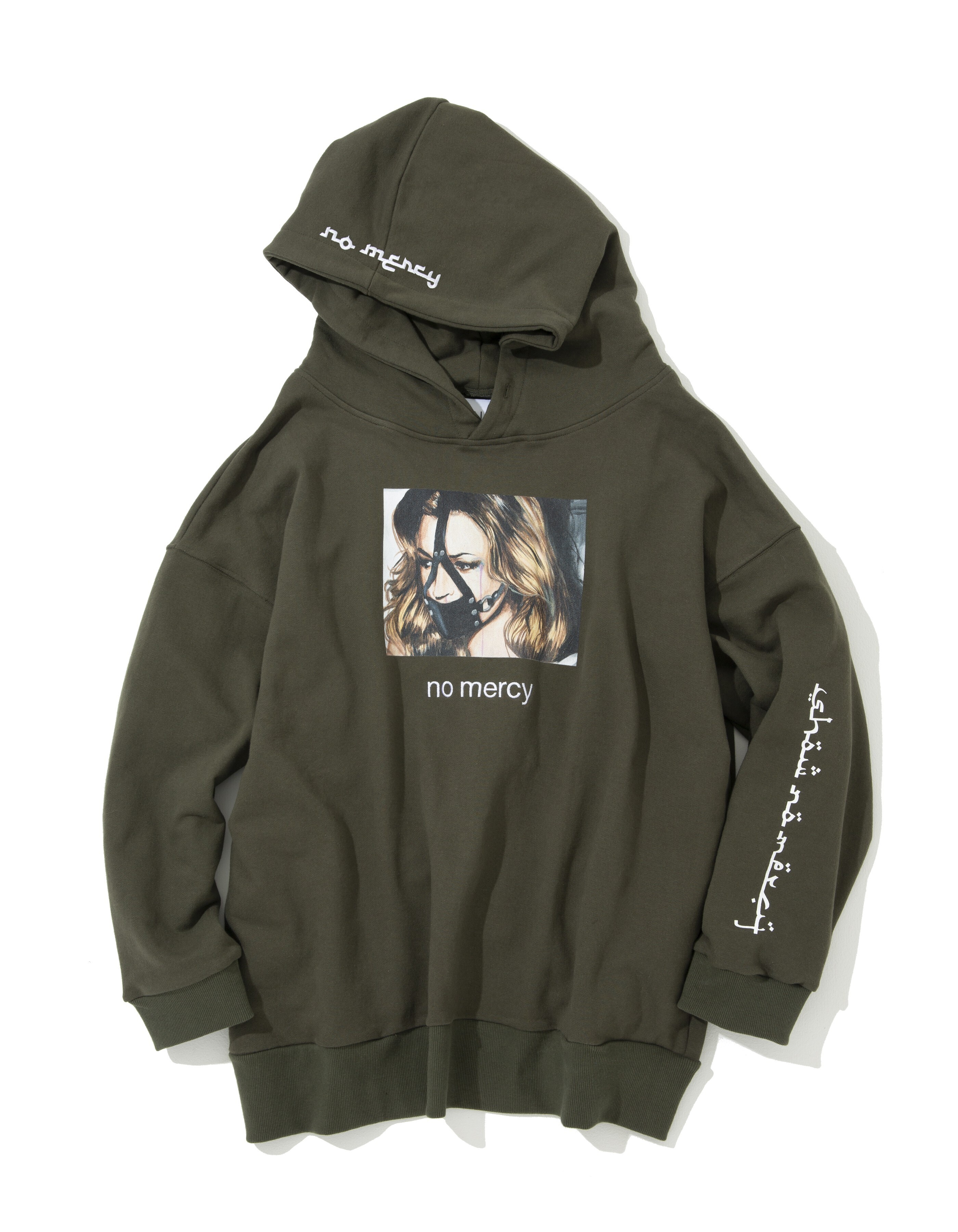 QALB buggy×QALB Leather Face Hoodie