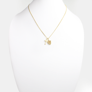 Brooklyn Charm クロス15mm インディアンアゲート カーブチェーンネックレス40cm(BCNK0032)