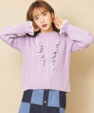 titty & Co. フロントフリルニットトップス