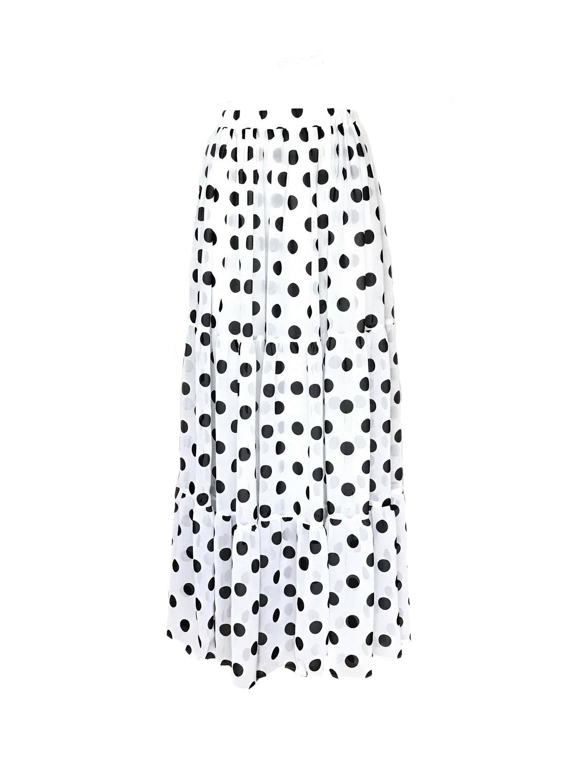 OBLI dot chiffon skirt