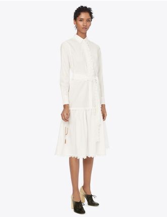 Tory Burch SCALLOPED COTTON SHIRTDRESS