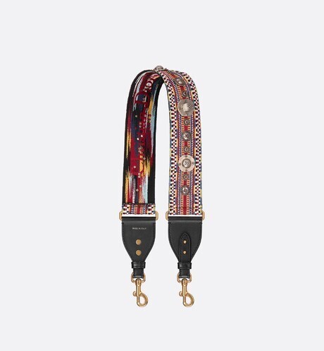 Christian Dior 刺繍入りキャンバス ストラップ