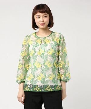 ANAYI チュールフラワーシシュウギャザーBL