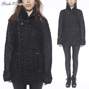 Black Mouton ヘリンボンインレイPコート
