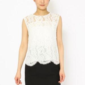 MARILYN MOON レースノースリーブトップス