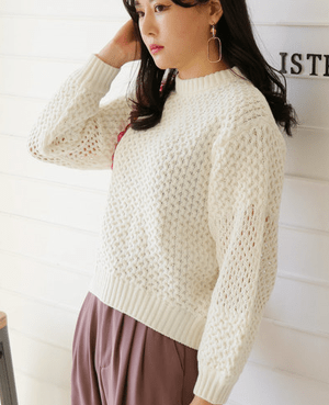 LADYMADE メッシュボリュームスリーブニット