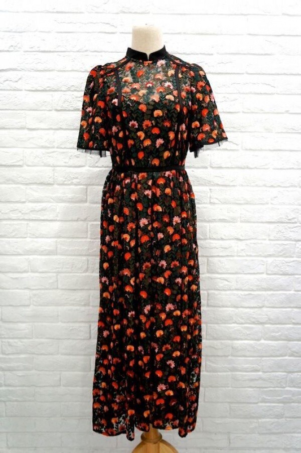 LOKITHO FLOWER EMBROIDERY DRESS