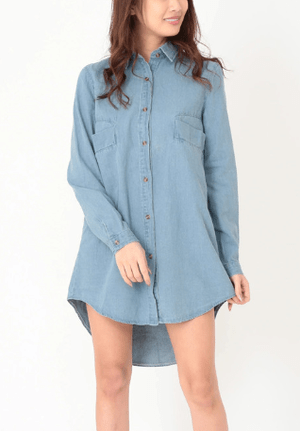 DURAS デニムロングシャツ