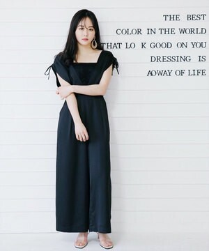 LADYMADE ドロストショルダーロンパース