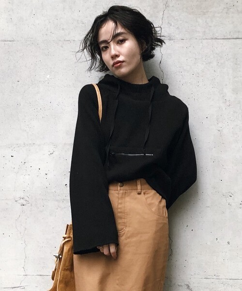 AMERI VINTAGE WAFFLE HOODIE TOP