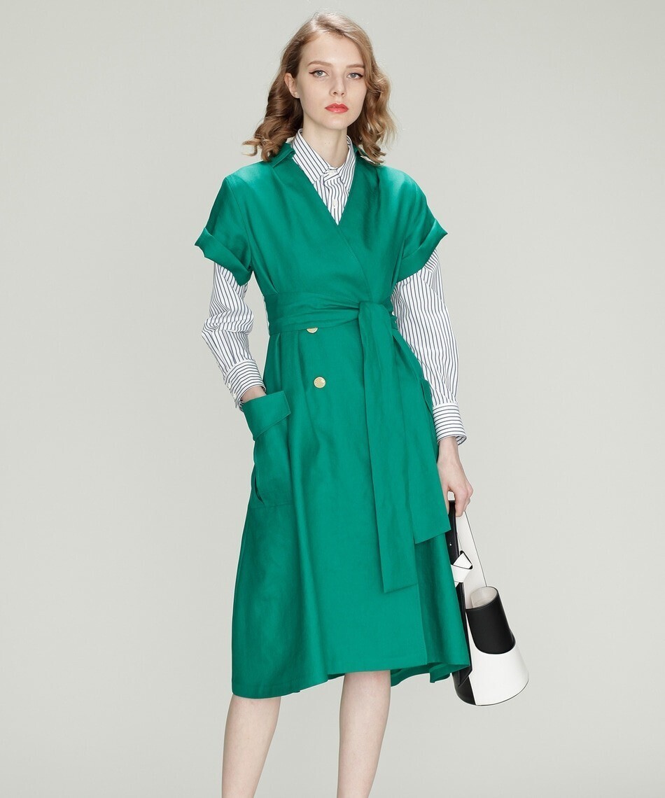 Grace Class リネンタッチラップワンピース