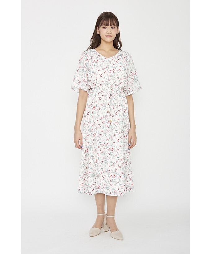 PATTERN fiona 小花柄ウエストマークマキシワンピース