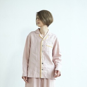 e&co オンダリビア､フレンチリネンシャツ 朝焼けのうすピンク