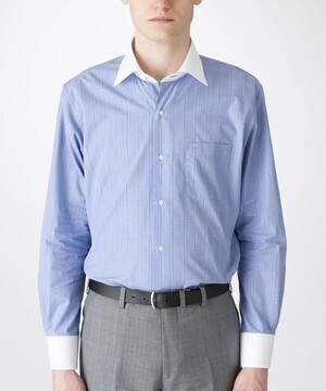BLACK LABEL CRESTBRIDGE グレンチェッククレリックセミワイドカラーシャツ