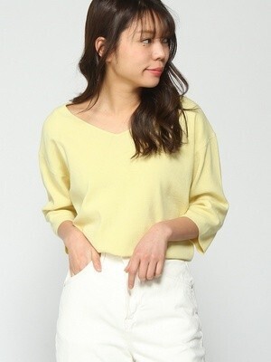 BAYFLOW バックレースアップニット