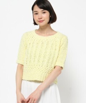 GRACE CONTINENTAL ペーパーヤーンニットトップ