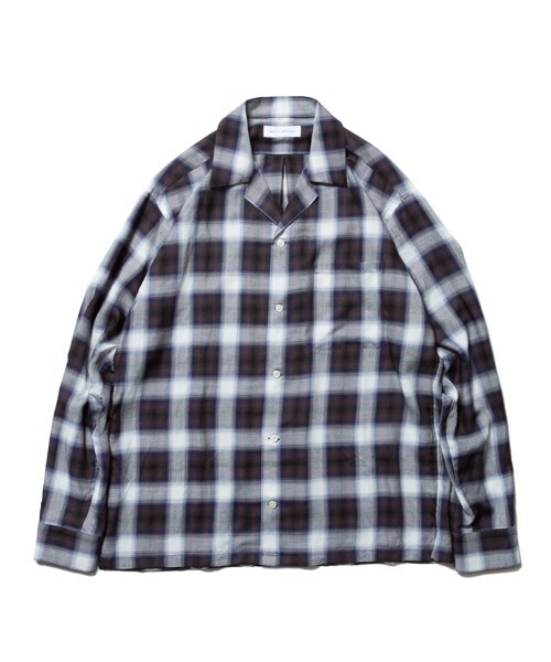 ROTTWEILER Rayon Check Open Collar LS Shirt