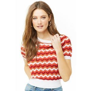 FOREVER21 シェブロンクルーネックセーター