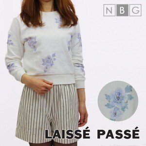 LAISSE PASSE フラワープリント裏毛プルオーバー