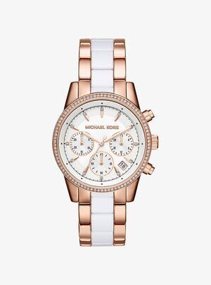 Michael Kors RITZ パヴェ ローズゴールド アセテート ウォッチ