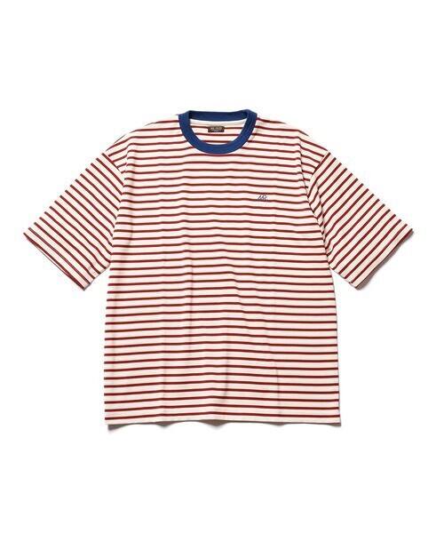 MR.OLIVE GIZA COTTON BORDER / RINGER NECK BIG SILHOUTTE T-SHIRT