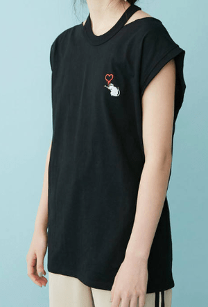 EMODA CHOKER LONGタンクトップ Banksy Love Rat ART