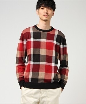 BLACK LABEL CRESTBRIDGE クレストブリッジチェッククルーネックニット