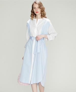 GRACE CONTINENTAL レース切替オーバーシャツワンピース