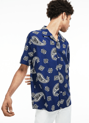 LACOSTE L!VE ペイズリープリントハワイアンシャツ