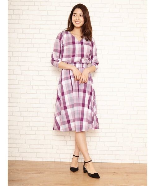 Fabulous Angela マドラスチェックシャツセットアップワンピース
