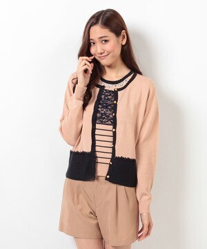 PATTERN fiona ボーダーレースバイカラーアンサンブル