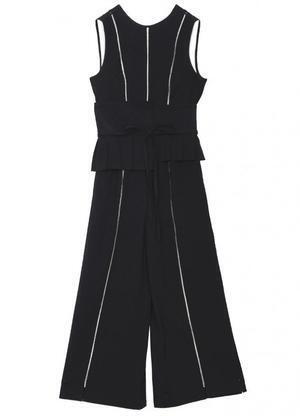 AMERI VINTAGE PLEATS WIDE BELT ROMPERS