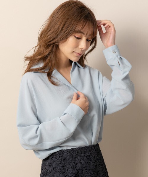 TONAL バック釦スキッパーシャツ