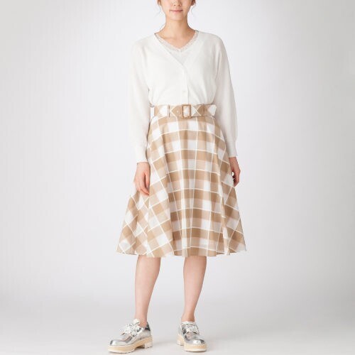BLUE LABEL CRESTBRIDGE シアーブロックチェックサーキュラースカート