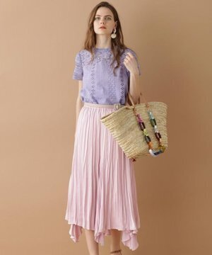 GRACE CONTINENTAL サテンワッシャースカート