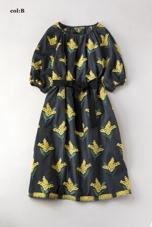 Jane Marple Mimosa jacquardのスモックドレス