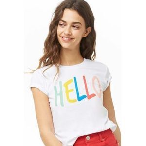 FOREVER21 カラフルHelloTシャツ