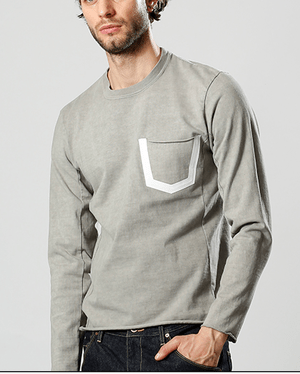 wjk leather seam pocket cut&sewn
