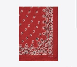 SAINT LAURENT PARIS バンダナ ストール(レッド&ホワイト/ペイズリープリント カシミア&シルクエタミン)