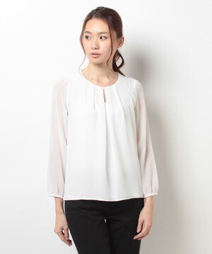 ANAYI JシフォンXスムースクループルオーバー