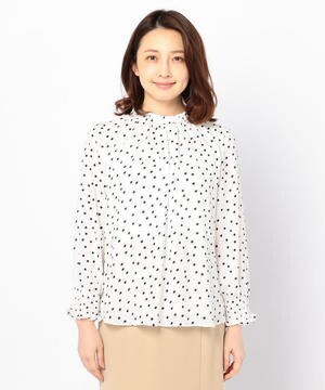 NOLLEY’S ジョーゼットネックギャザー両前ブラウス