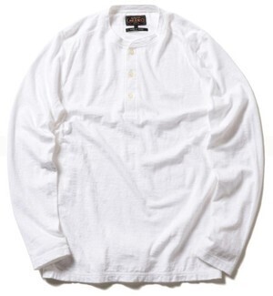 BEAMS PLUS ヘンリーネック ロングスリーブ Tシャツ