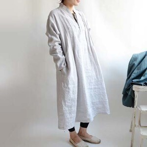 BASCO ピンタックリネンワンピース