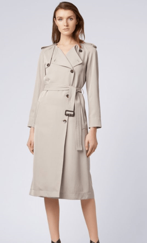 HUGO BOSS Trench-style dress in Japanese twill fabric