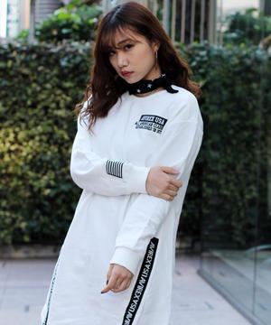 AVIREX SIDE LOGO LONG SWEAT SHIRT ONE-PIECE