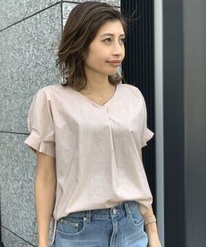 TONAL ハイストレッチタックスリーブブラウス