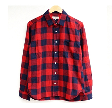 JAPAN BLUE JEANS インディゴチェック 長袖フランネルシャツ