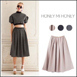 Honey mi Honey graphcheck skirt