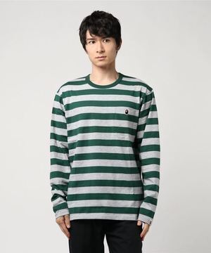 A BATHING APE POCKET HOOP L/S TEE M