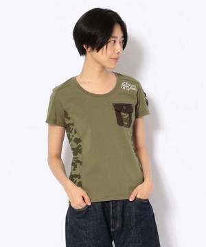 AVIREX POCKET STENCIL PRINT T-SHIRT